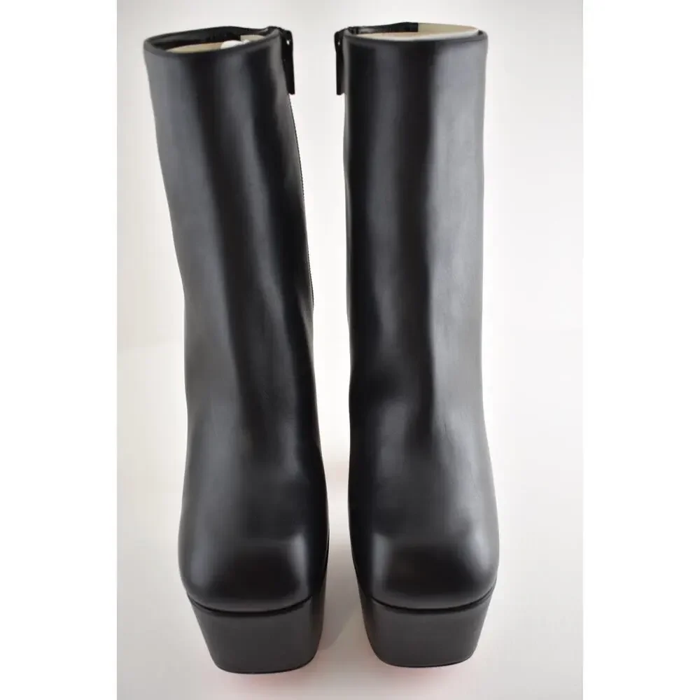 Christian Louboutin Aquabootie 160 Black Leather Platform Block Heel Bootie 40 - Picture 11 of 16